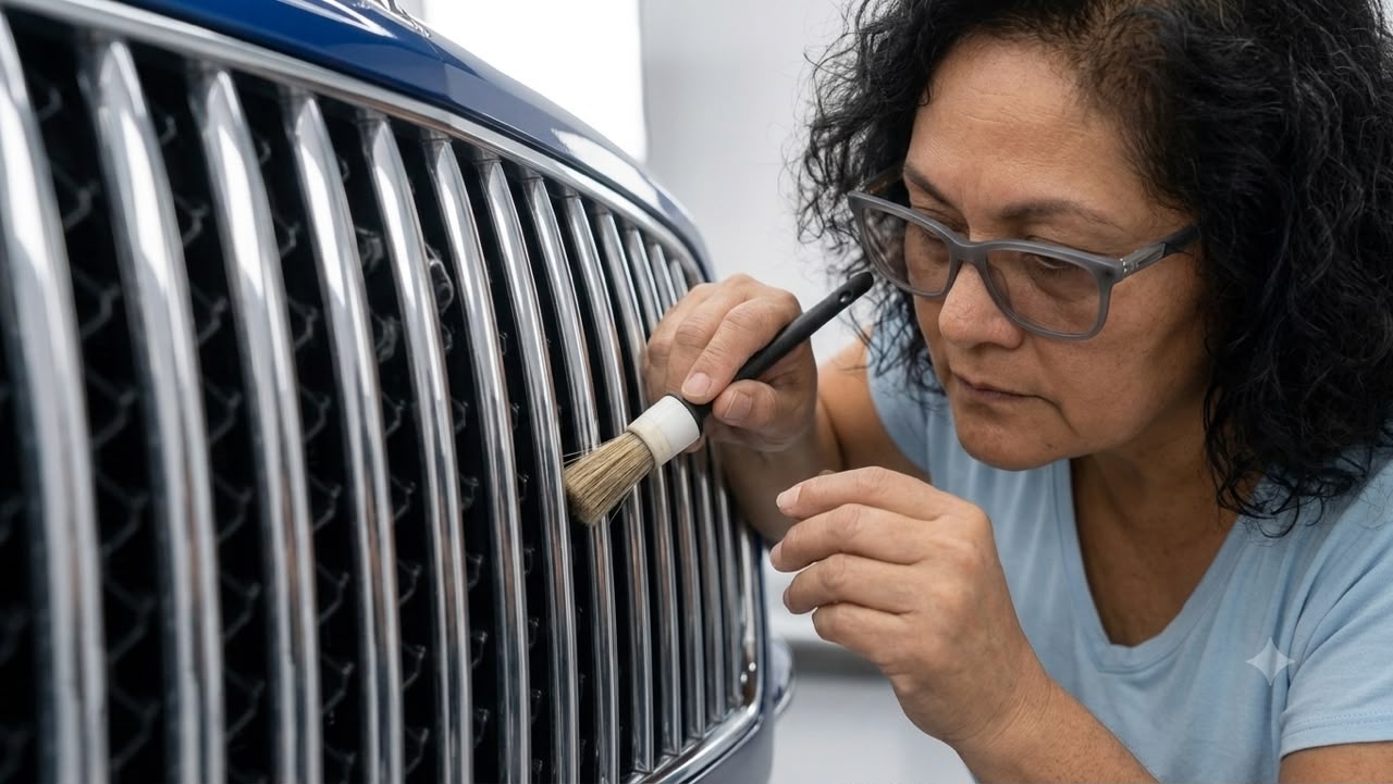Luxury vehicle grille detailing