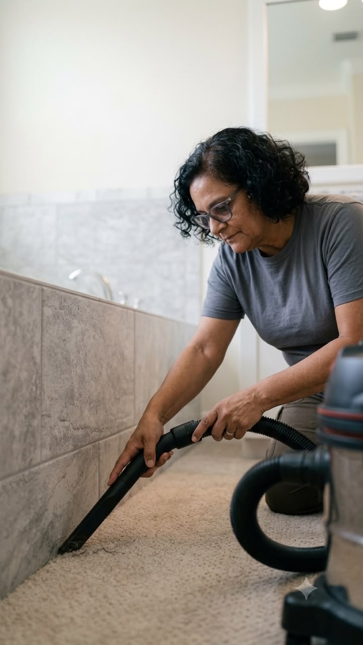 Bathroom carpet vacuum